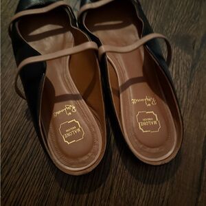 Malone Souliers Black and Tan Flats